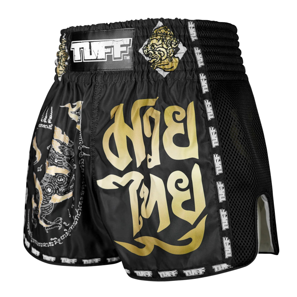 TUFF New Retro Style Shorts - Singha Yantra with War Flag