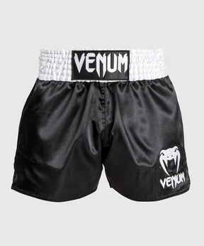 Venum Classic Muay Thaï Short - Black/White/White  Fight Co