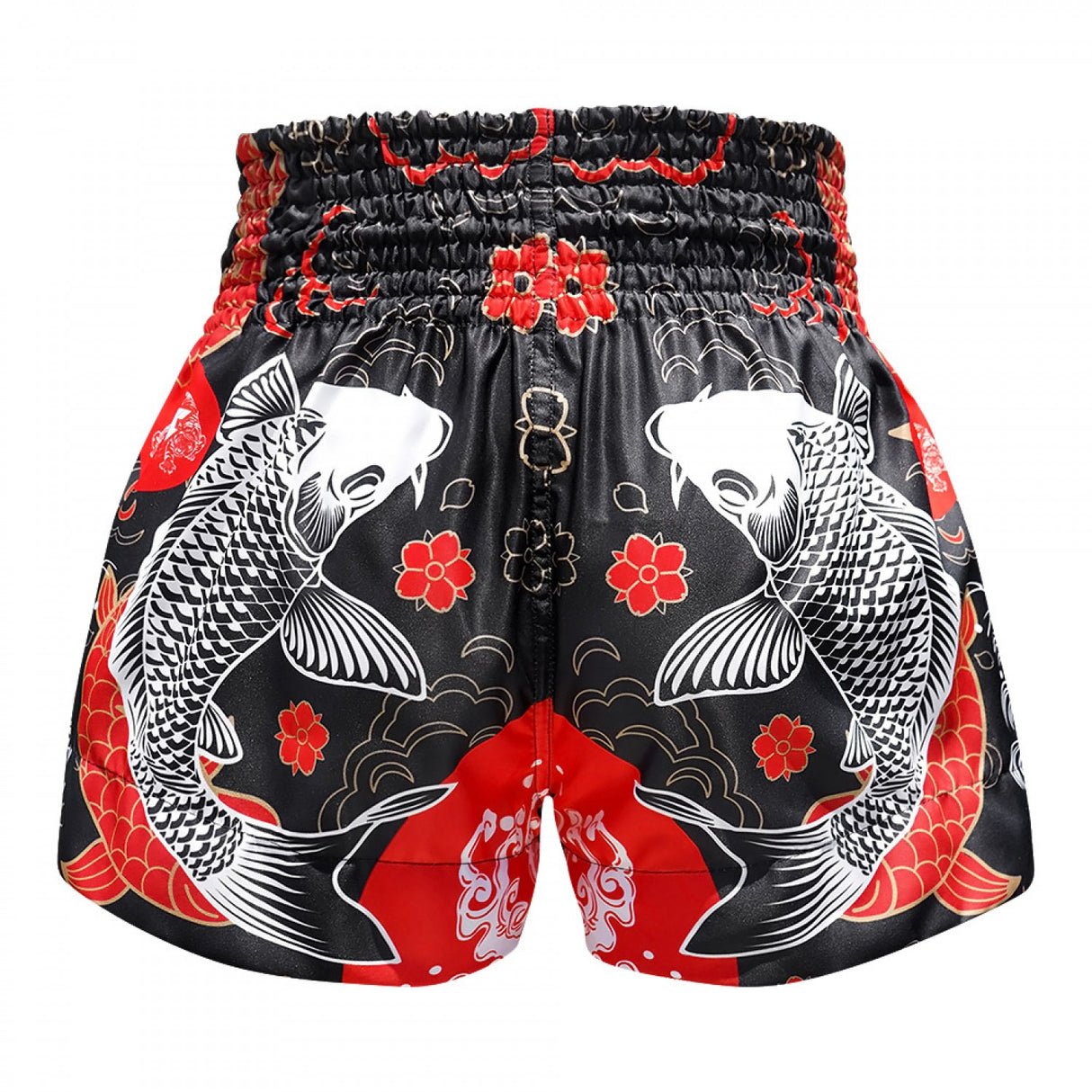 TUFF Muay Thai Shorts - Black Japanese Koi Fish