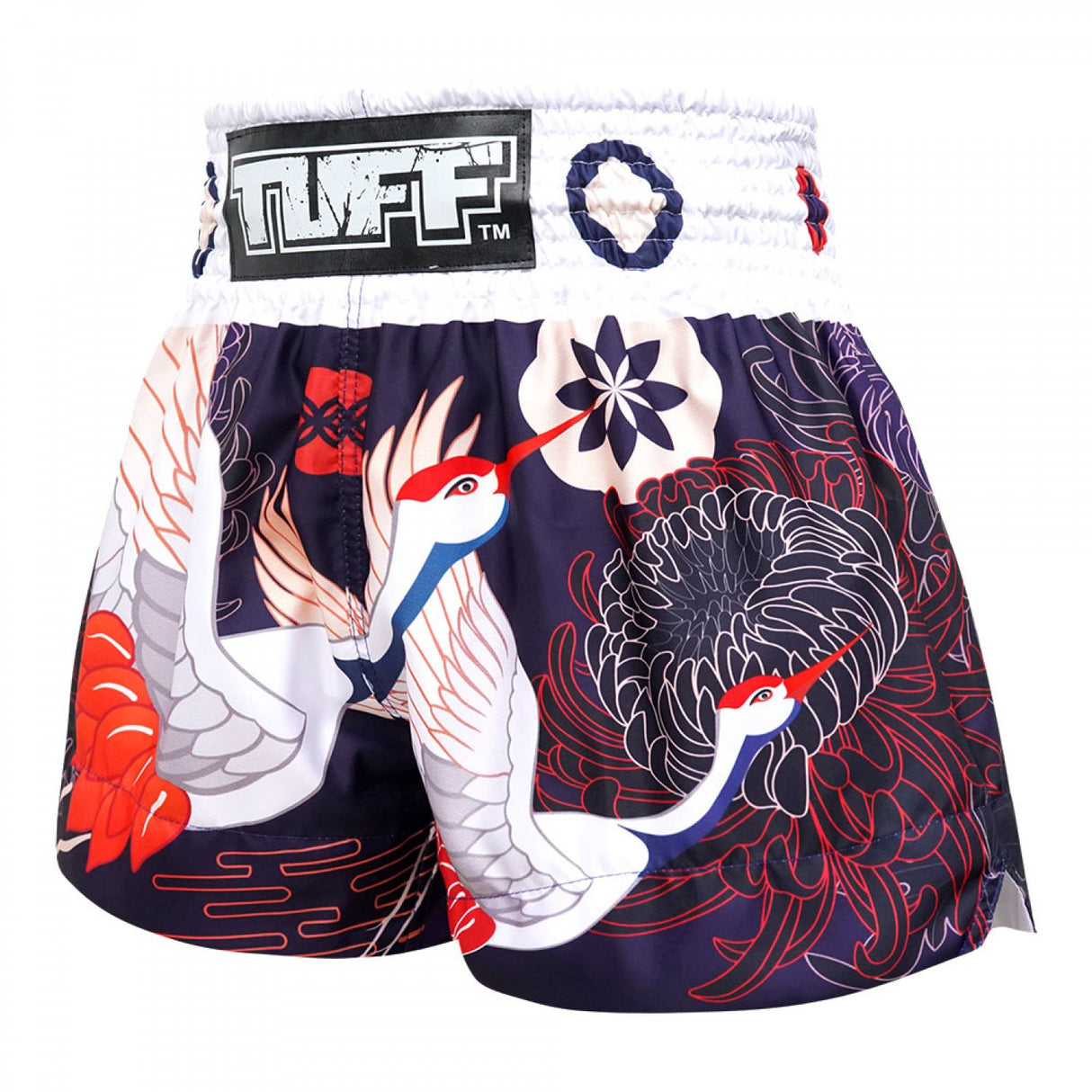 TUFF Muay Thai Shorts - Japanese Drawing Crane Birds