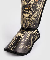 Venum Tiger Kids Shin Guards - Black/Neon Orange