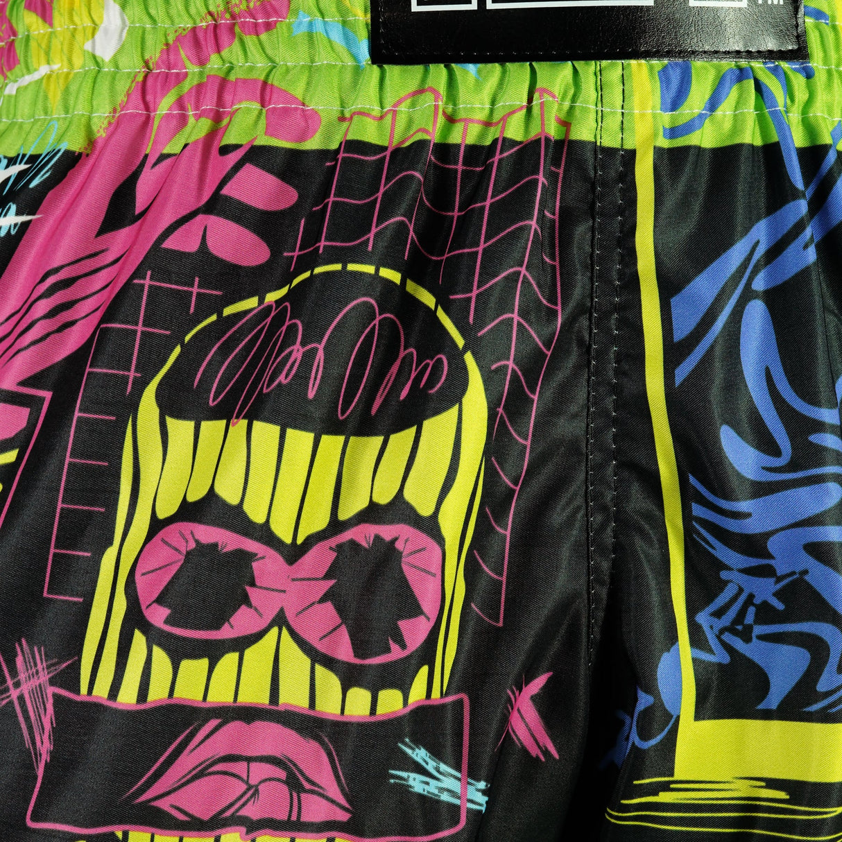 TUFF High Cut Retro Style Shorts - Neon Graffiti