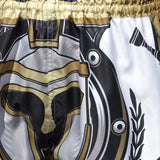 TUFF Muay Thai Shorts - Golden Gladiator in White