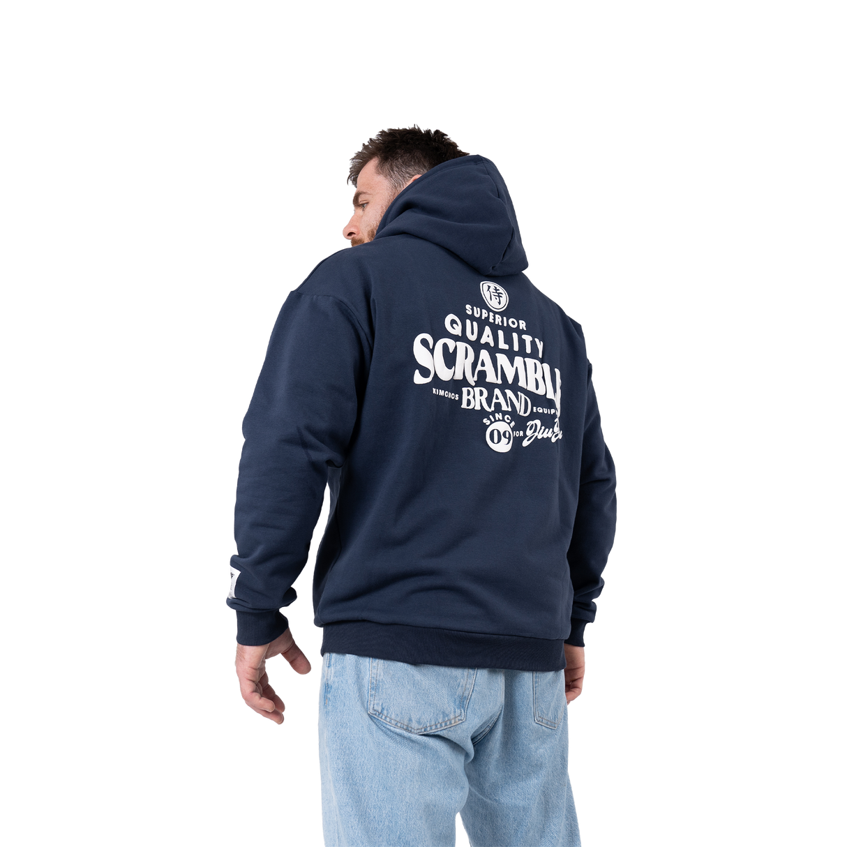 Scramble Puff Print Hoody - Blue