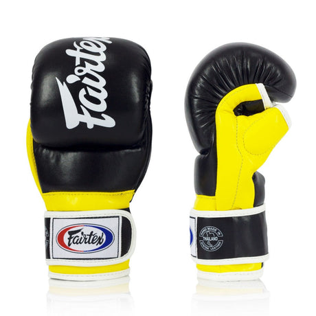 Fairtex Black-Yellow Super Sparring MMA Gloves Fairtex