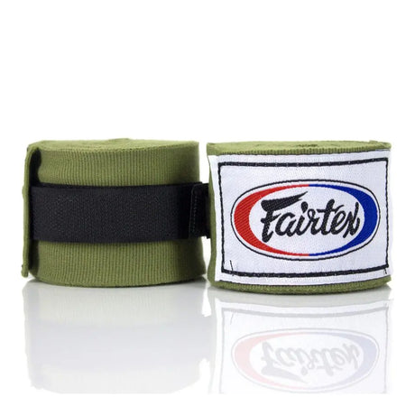 Fairtex 4.5m Stretch Hand Wraps - Olive Green Fairtex