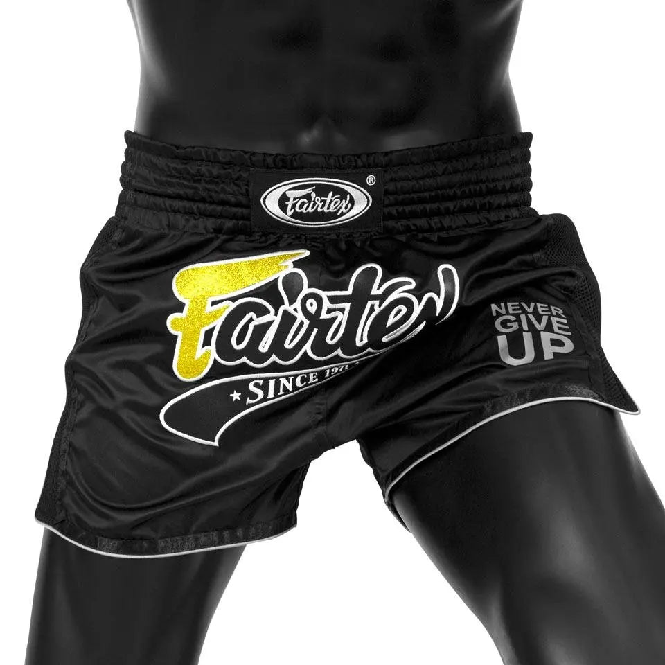 Fairtex Slim Cut Muay Thai Shorts - Black Fairtex