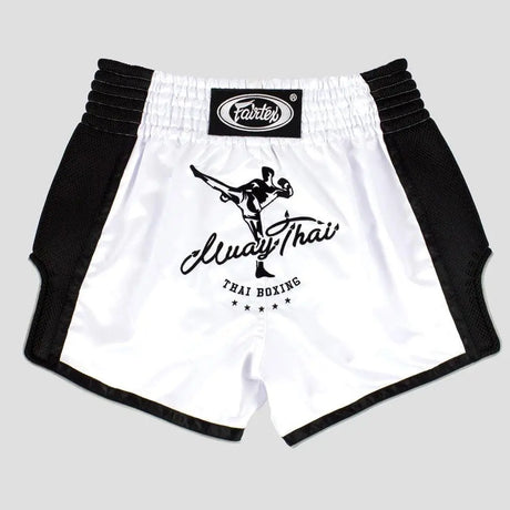 Fairtex White Slim Cut Muay Thai Shorts Fairtex