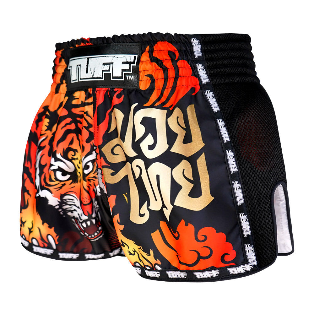 Tuff Kids Retro Style Shorts - Cruel Tiger Red TUFF
