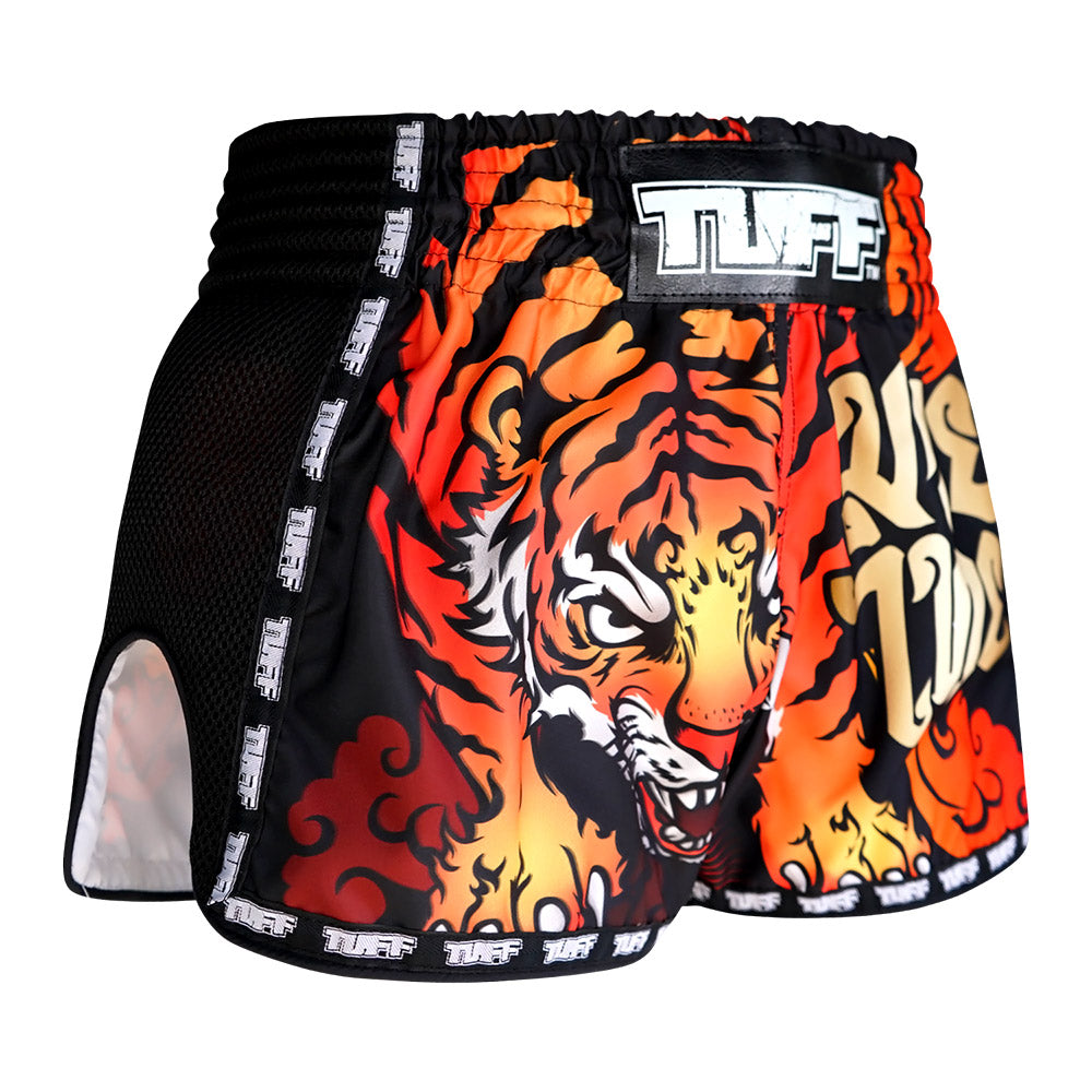 Tuff Kids Retro Style Shorts - Cruel Tiger Red TUFF