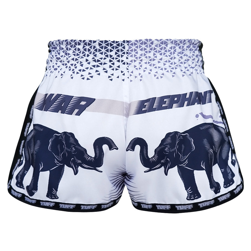 TUFF Retro Style Shorts - White War Elephant TUFF