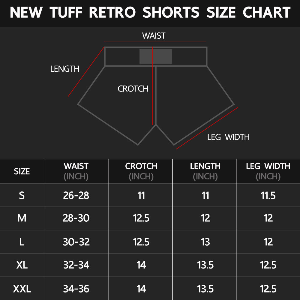 Tuff Retro Style Shorts - Red Tiger Yantra TUFF