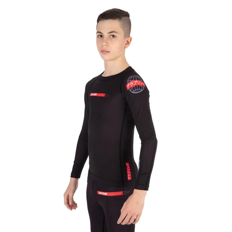 Tatami Kids Global Long Sleeve Rash Guard - Black Tatami