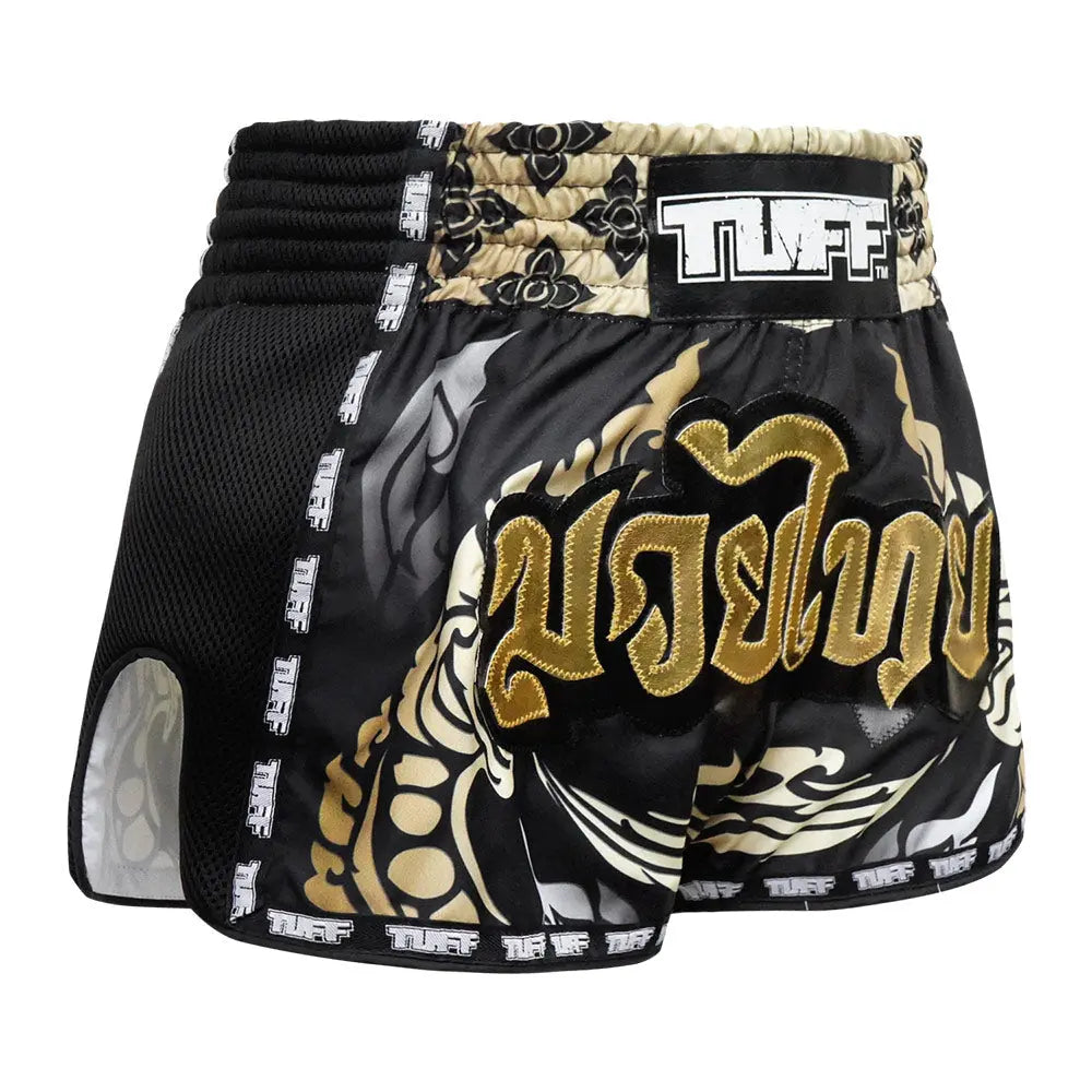 Tuff Retro Style Shorts - Thai King Of Naga Black TUFF