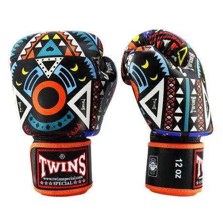 Twins Orange Aztec Boxing Gloves Twins Special